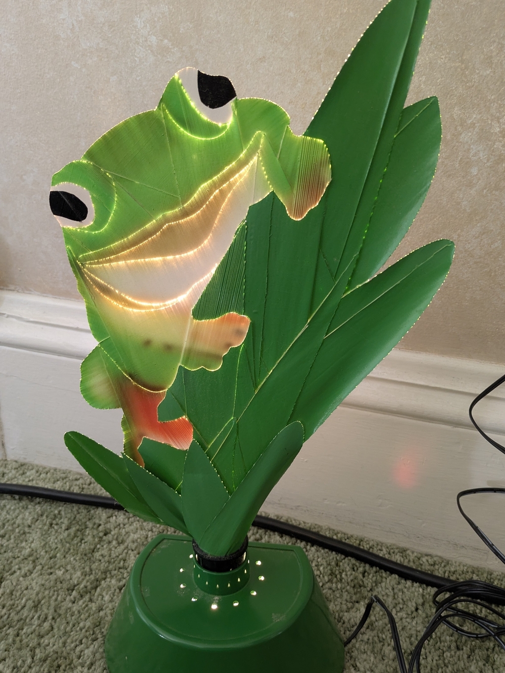 Green Frog Fiber Optic Accent Lamp by